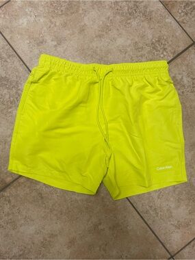 Calvin Klein Swimwear Neon Yellow Swim Trunks